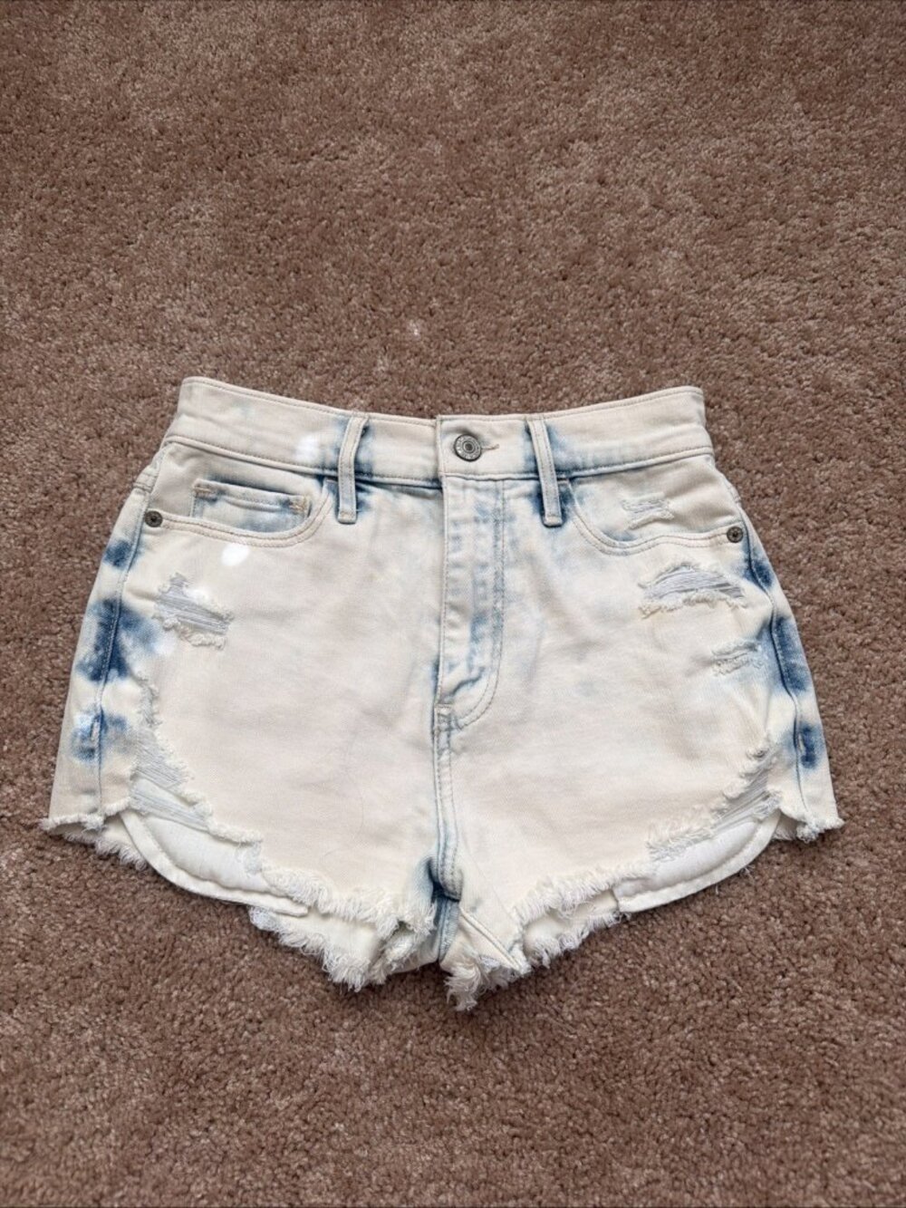 Abercrombie & Fitch Women's Light Blue Denim Shorts W25 High Rise